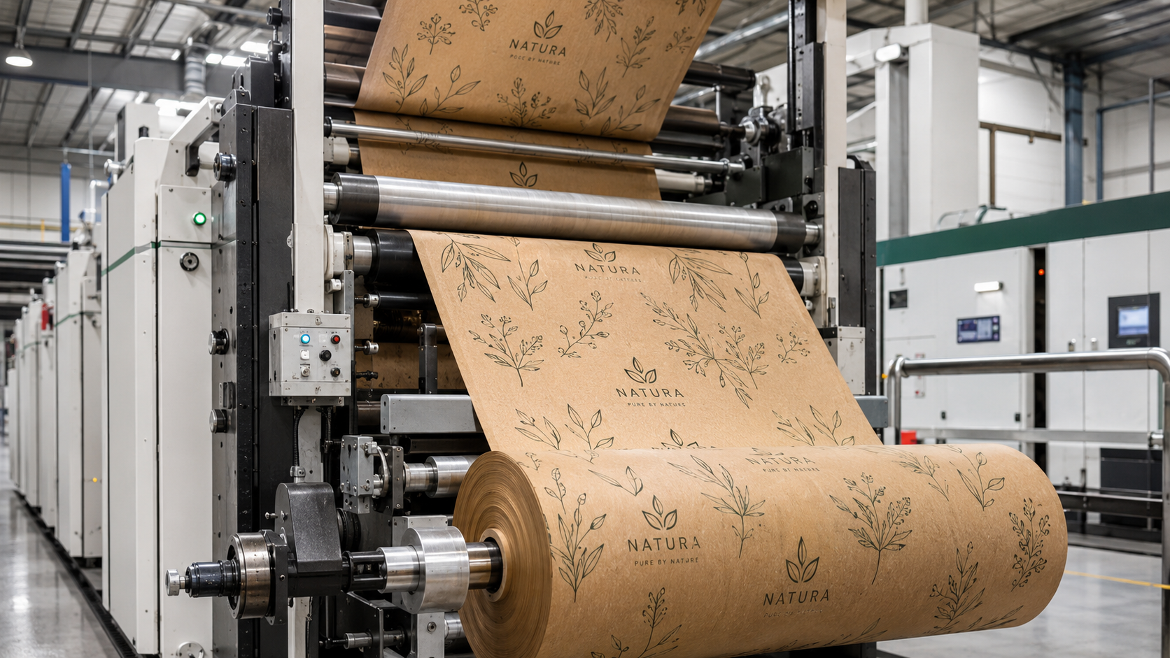 Maszyna fleksograficzna drukująca papier kraft do produkcji dużych serii toreb papierowych